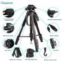 Regetek Camera Tripod Travel Monopod (70'' Aluminum Professional Video Camera Mount Leg) Adjustable Stand with Flexible Head for Canon Nikon Dv DSLR Camcorder Gopro Cam& Carry Bag & Cellphone Mount
