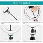 10 Selfie Ring Light - LED Ring Light with Tripod Stand, Adjustable Phone Ring Light Compatible with iOS & Android Phones for Live Video, Makeup, Photography and Vlog Creation