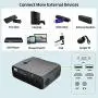 Full HD Movie Projector 1920x1080,Video LCD 7200 Lumen LED Gaming Projector with 40% Zoom HDMI USB AV Audio for Indoor Outdoor Theater Cinema Android Smart Phone PS5 Blu-ray DVD Player Wii Laptop
