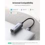 UGREEN USB Ethernet Adapter Aluminum USB 3.0 to Network Gigabit RJ45 LAN 10 100 1000 Mbps Adapter Converter Compatible for Nintendo Switch MacBook Mac Pro Mini iMac XPS Surface Pro Notebook PC