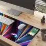 Benvo Extended Mouse Pad Large Gaming Mouse Pad- 35.4x15.7x0.12 inch Computer Keyboard Mouse Mat Non-Slip Mousepad Rubber Base and Stitched Edges for Game Players, Office, Study, Rainbow Line Design