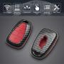 TANGSEN Key Fob Case for CHEVROLET Chevy BOLT CAMARO CRUZE EQUINOX MALIBU SONIC TRAVERSE TRAX VOLT 4 Button Keyless Entry Remote Black Carbon Fiber Pattern ABS Red Silicone Cover