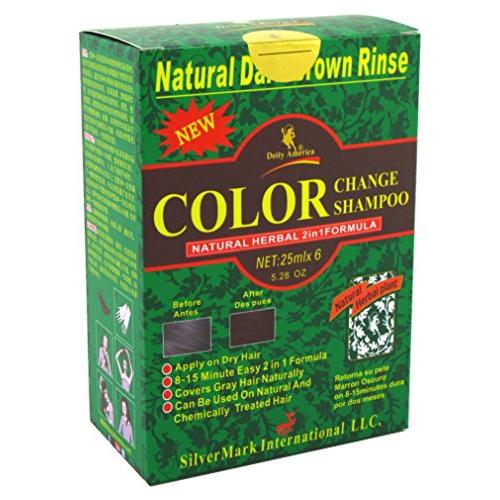 Deity Shampoo Color Change Kit Natural Herbal 2N1 Dark Brown