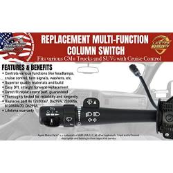 Turn Signal Multi-Function Switch - Replaces# 12450067, D6299A, 8124500670, 2330856, Compatible for Chevy Silverado, Suburban, Trailblazer, Avalanche, Tahoe, GMC, Envoy, Sierra, Yukon, XL 2500, Etc