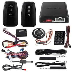 EASYGUARD EC002-T3-NS Smart Key PKE car Alarm System with keyless Entry Remote Engine Start Push Start Button Touch Password keypad Shock Alarm Warning DC12V