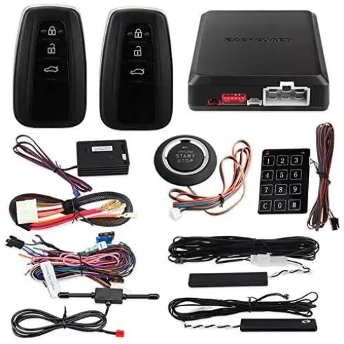 EASYGUARD EC002-T3-NS Smart Key PKE car Alarm System with keyless Entry Remote Engine Start Push Start Button Touch Password keypad Shock Alarm Warning DC12V