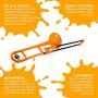 pInstrument Plastic pBone Trombone - Mouthpieces and Carrying Bag - Bb Authentic Sound for Student & Beginner - Durable ABS Construction - Orange