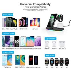 Wireless Charger for iPhone 12 11 10 9 8, 3 in 1 Wireless Charging Station for Apple iPhone 12 Pro Max iWatch Airpods