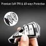 Intermerge for BMW Key Fob Cover,Blade Shape Soft TPU Key Case Shell Pouch for BMW New BMW X1 X3 X5 X6,BMW Series 1 2 5 7 Keyless Entry BMW Key Cover-Silver