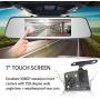 Pruveeo D700 7-Inch Touch Screen Backup Camera Dash Cam Front and Rear Dual Channel with Rear View Reversing Camera