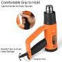 SEEKONE Heat Gun 1800W Heavy Duty Hot Air Gun Kit with 752℉&1112℉ Dual-Temperature Settings and 4 Nozzles for Crafts, Shrinking PVC, Stripping Paint