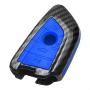 TANGSEN Smart Key Fob Case for BMW 2 5 6 7 Series X1 X2 X3 X5 X6 3 4 Button Keyless Entry Remote Personalized Protective Cover Plastic Carbon Fiber Pattern Blue Silicone