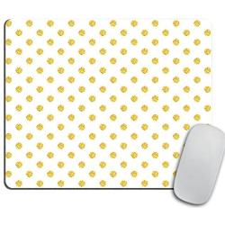 Real Gold Foil Polka Dots Pattern Mouse Pad - Gold Foil Custom Color Personalized - Computer or Office Work Station Decor