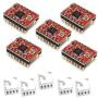 BIQU A4988 Compatible StepStick Stepper Motor Diver Module with Heat Sink for 3D Printer Controller Ramps 1.4(Pack of 5pcs)