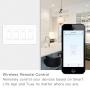 MOES WiFi Smart Light Switch,4 Gang No Screw Panel Smartlife/Tuya App Wireless Remote Control in-Wall Switch Timer for Lights,Compatible with Alexa,Google Home,No Hub Required