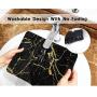 Black Gold Marble Mouse Pad with Stitched Edge, Marble Design Professional Customized Mousepad Non-Slip Rubber Large Gaming Mouse Pad for Laptop, Computer & Office, 11.8 X 9.8 X 0.12Inches