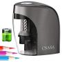 Electric Pencil Sharpener-CNASA Rechargeable Automatic Pencil Sharpener, Helical Blade to Fast Sharpen, Auto Stop Sharpener for 6-8mm No.2 & Colored Pencils for School Office Home Grey