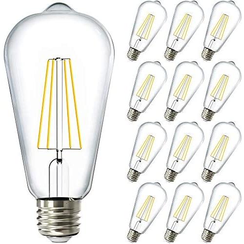 Sunco Lighting 12 Pack ST64 LED Bulb, Dimmable, Waterproof, 8.5W=60W, 2700K Soft White, Vintage Edison Filament Bulb, 800 LM, E26 Base, Restaurant or String Lights - UL