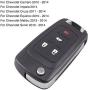 Heart Horse 4 Buttons Remote Flip Folding Key Shell Case Fob for Chevy Camaro Cruze Equinox Malibu Sonic Impala/GMC Terrain/Buick Allure Encore Lacrosse Regal Verano/Opel Keyless Entry Remote Key Fob