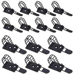 Rustark 50Pcs 2 Sizes Adjustable Self-Adhesive Nylon Cable Straps Cable Ties Cord Clamp for Wire Management, Large and Small