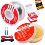 Solder Wire and Rosin Paste Flux Kit - 60-40 Tin Lead Rosin Core Solder Wire (0.6mm, 50g) and Rosin Paste Flux (50g) for PCB Electrical Soldering and DIY from Plusivo