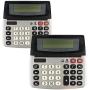 Emraw 12-Digit Dual Power Desktop Calculator with Adjustable Display Desk Calculators with Large LCD Display and Computer Keys Standard Function Scientific Handheld Office Calculator (Pack of 2)