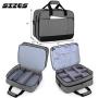 Luxja 2 Layers Projector Case with Protective Laptop Sleeve, Projector Bag with Adjustable Compartments, Gray