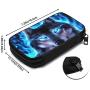 Hxuedan Ice and Fire Wolf Head The Data Cable Storage Bag is A Portable and Independent Design SuitableVFor Travelers to Place The Data Cable, Earphone and Electronic Product Data Cable Storage Bag
