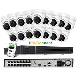 【Audio】 Anpviz 16CH 4K PoE IP Security Camera System 4TB HDD,16CH 4K H.265+ NVR with 16pcs 8MP Outdoor Indoor IP PoE Cameras, 100ft IR, 2.8mm Video Surveillance System for Home and Business, IVMS4200