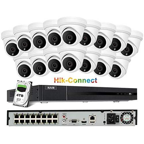 【Audio】 Anpviz 16CH 4K PoE IP Security Camera System 4TB HDD,16CH 4K H.265+ NVR with 16pcs 8MP Outdoor Indoor IP PoE Cameras, 100ft IR, 2.8mm Video Surveillance System for Home and Business, IVMS4200