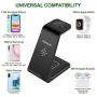 Wireless Charger,3 in 1 Wireless Charging Station,Qi Fast Charging Stand Dock for Apple Watch Series,AirPods,iPhone 12 Pro iPhone 11 Pro Max X XR XS 8 Plus with QC 3.0 Adapter by Alpharan (Black)