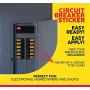 Linelax Circuit Breaker Box Labels – 129 Weatherproof Fuse Box Stickers