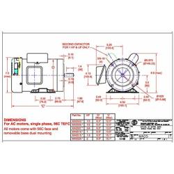 Hallmark Industries AC Motor, 1.5 HP, 3450RPM, 1 Phase, 115/230V (MA0515B)