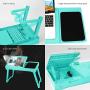Laptop Desk for Bed Laptop Tray Table Foldable Stand Desk with Cooling Fan, 4 Port USB Hub, Adjustable LED Light, Mouse Pad and Storage Box for Working, Reading on Bed Couch Sofa (Aqua)