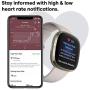 Fitbit Sense Advanced Smartwatch with Tools for Heart Health, Stress Management & Skin Temperature Trends, White/Gold, One Size (S & L Bands Included)