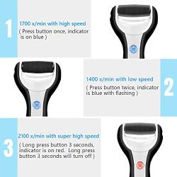 Electric Foot Scrubber Waterproof Pedicure Foot File Callus Remover Hard Skin Remover for Feet Heels and Dead Skin with 3 Roller Heads (Black)
