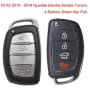 WEIBISS 2 Pack 4 Buttons Smart Rubber Key Fob Remote Cover Keyless Entry Case Holder Protector Skin Compatible with Hyundai 2018 2017 2016 Tucson Elantra Sonata, Black Blue