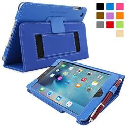 Snugg iPad Mini 5 (2019) & iPad Mini 4 (2015) Leather Case, Flip Stand Cover - Electric Blue