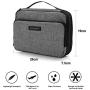 BAGSMART 3-Layer Travel Electronics Cable Organizer with Bag for 7.9'' Tablet, iPad Mini, Hard Drives, Cables, Charger, Kindle, Grey