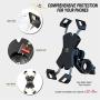 visnfa New Bike Phone Mount with Stainless Steel Clamp Arms Anti Shake and Stable 360° Rotation Bike Accessories/Bike Phone Holder for Any Smartphones GPS Other Devices Between 4 and 7 inches