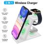 HATALKIN 3 in 1 Wireless Charging Station Compatible with Apple Products Multiple Devices Apple Watch SE 6 5 4 3 2/ iPhone 12/11/ Pro Max/X/XS/XRSE/8 Plus AirPods Pro/2 QI Fast Wireless Charger Stand