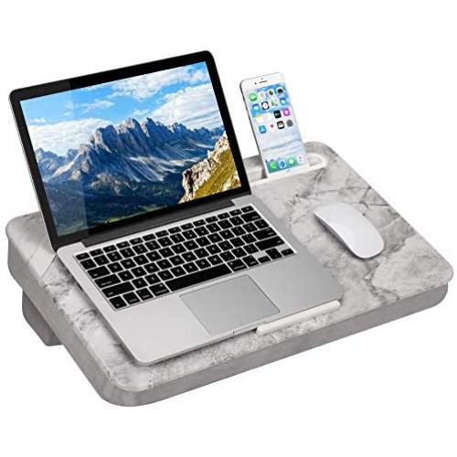 LapGear Elevation Lap Desk with Booster Cushion -White Marble - Fits up to 17.3 Inch Laptops - Style No. 87966