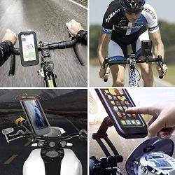 Waterproof Bike Phone Mount, Adjustable Motorcycle Phone Mount Phone Bag for iPhone 11 Pro Max 11/SE/XR/XS Max/8/7 Plus, Galaxy S20/ S10 Note 10 and More
