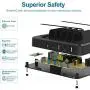 Charging Station for Multiple Devices 6 Short Mixed Charging Cables Multi USB Charger Station Organizer for Cell Phones Apple Samsung Tab Electronics Tech Gadget Gift -Black