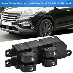 Acouto Car Power Window Switch, 9357026100 Master Power Window Switch Driver Side Switch Button Fit for Hyundai Santa Fe 2.4L 2.5L 2.7L 3.5L 2003-2006