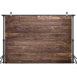 LYWYGG 10x8ft Thin Vinyl Brown Wood Backdrop Photographers Retro Wood Wall Background Cloth Seamless CP-19-1008