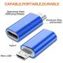 USB C to Micro USB Adapter, (4-Pack) Type C Female to Micro USB Male Convert Connector Support Charge & Data Sync Compatible with Samsung Galaxy S7/S7 Edge, Nexus 5/6 and Micro USB Devices (Blue)