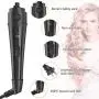 6-in-1 Curling Iron, Professional Curling Wand Set, Instant Heat Up Hair Curler with 6 Interchangeable Ceramic Barrels (0.35 to 1.25) and 2 Temperature Adjustments (Black)