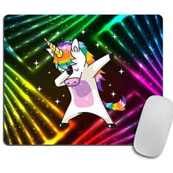 Funny Unicorn Mouse Pad, Rectangle Mousepad Custom Design Gaming Mouse Pad Rubber Oblong Mouse Mat