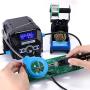 Yihua 939D+ III Efficient Soldering Station, 75W Equivalent with 4 Memories, Dual ℉/℃ Display System, 392~896℉ Adjustable, Sleep mode, Ultra compact Design.Plus Helping Hands and a LED Magnifying Lens